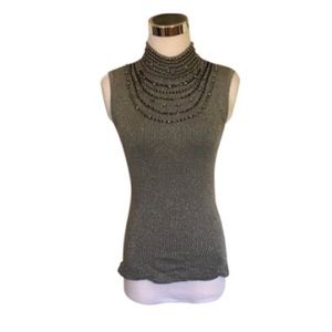 Lauren Michelle Sleeveless Embellished Top